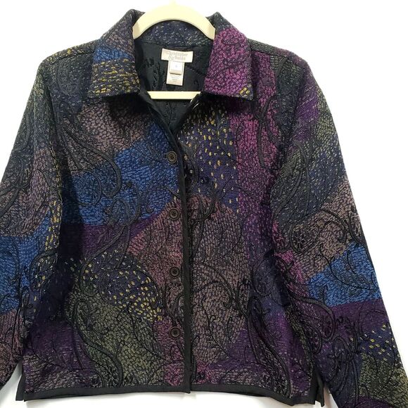 Christopher Banks Quilted‎ Jacket Reversible Black Light Weight Women Small 6 - Picture 3 of 14